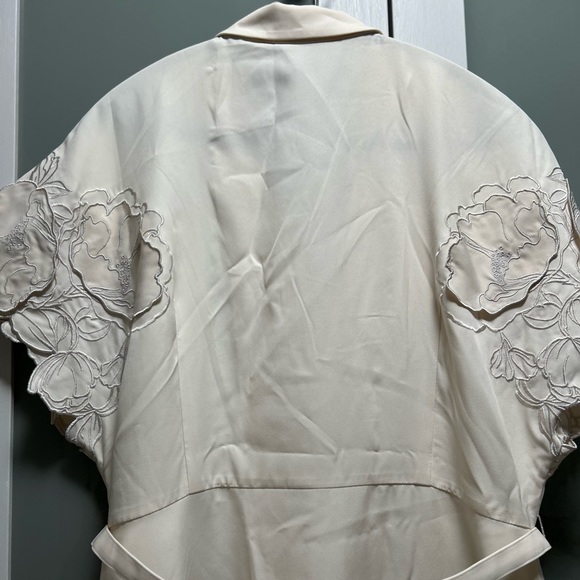 NWT LEO LIN Aubrey Appliqué Shirt Midi Dress Cream Size 12 - Picture 12 of 12